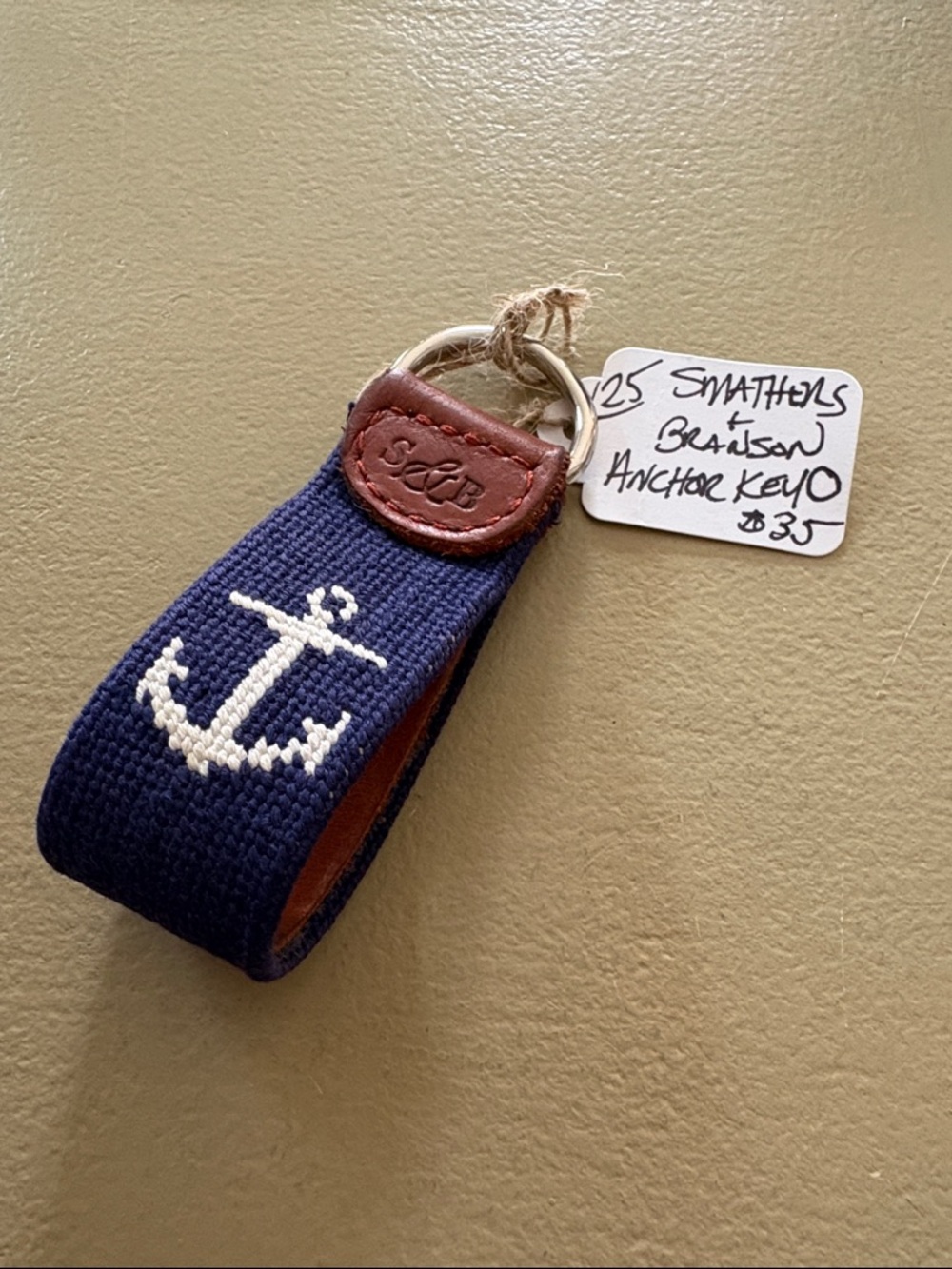 SMATHERS & BRANSON Navy Anchor Key FOB